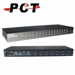 【PCT】16-PORT Combo USB & PS2 機架式KVM多電腦控制切換器 (MU161X)