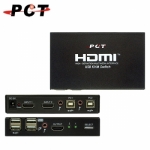 【PCT】2-Port USB HDMI KVM 多電腦切換器+USB2.0 HUB 含麥克風功能(HUC213)